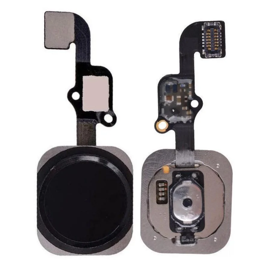 Home Button Complete for Apple iPhone 6 64GB Black - Outer Plastic with Inner Flex