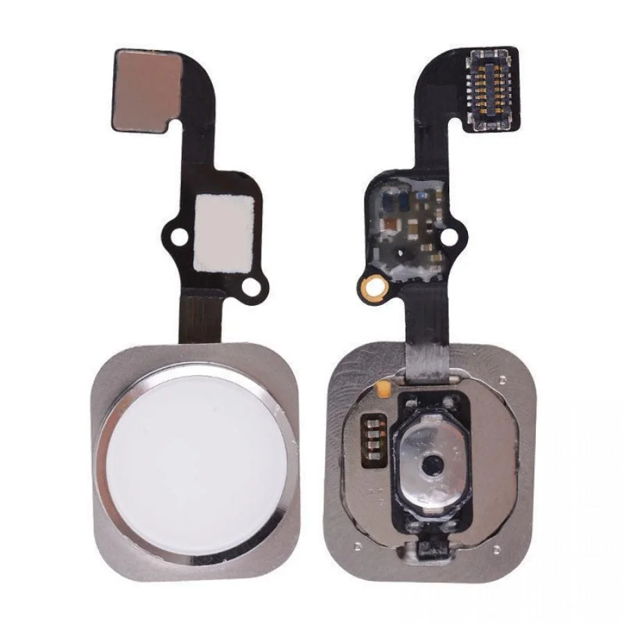 Home Button Complete for Apple iPhone 6 64GB Silver - Outer Plastic with Inner Flex